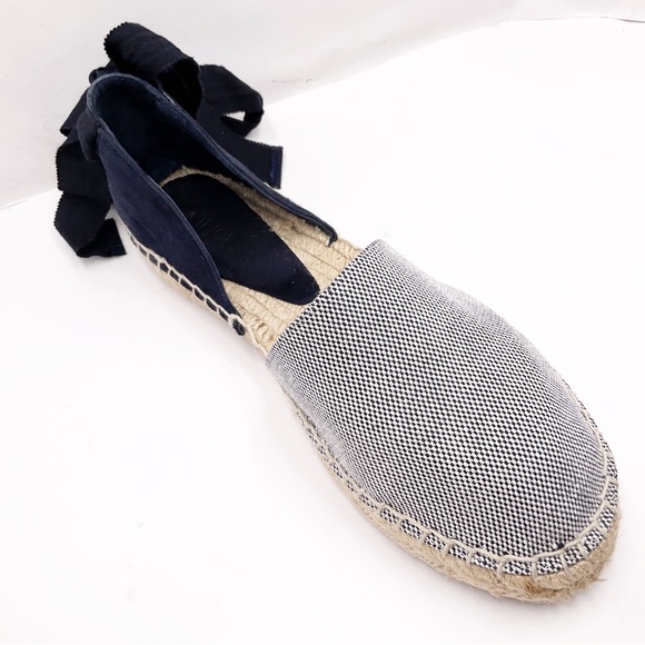 {Vince} Canvas & Suede Espadrilles Ankle Tie Navy - Picture 4 of 16